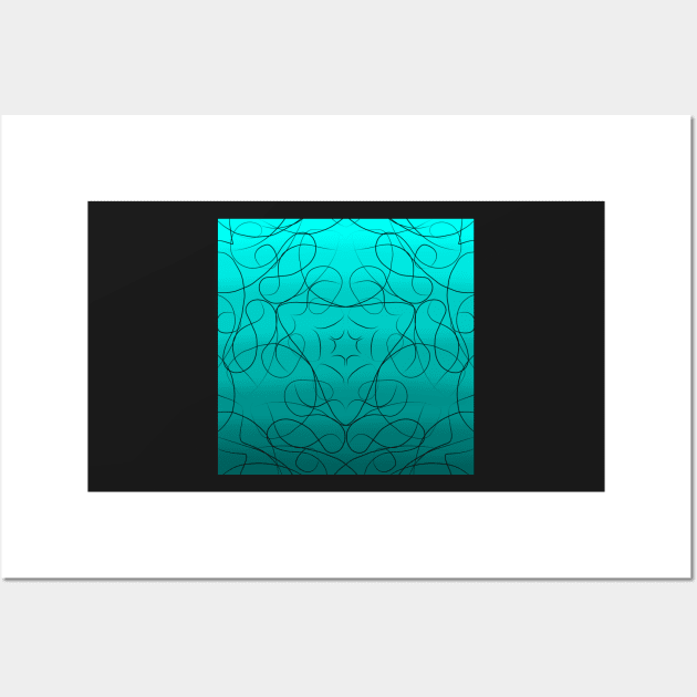 Elegant Teal Gradient pattern Wall Art by RavenRarities